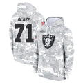 Davalo LV.Raiders #71 DJ Glaze Player Arctic Camo Salute to Service Hoodies Limited Game Stitched Jerseys