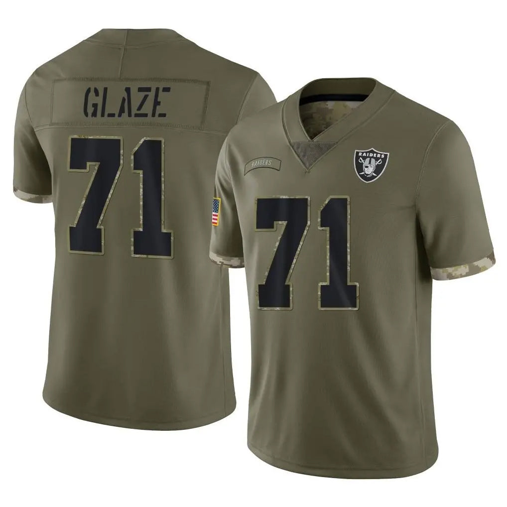 Davalo LV.Raiders #71 DJ Glaze Player Olive Salute To Service Limited Stitched Jerseys