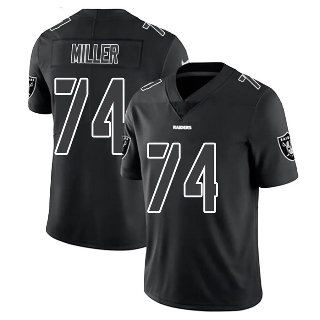 Davalo LV.Raiders #74 Kolton Miller Player Black Limited Black Impact Home Game Stitched Jerseys
