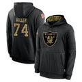 Davalo LV.Raiders #74 Kolton Miller Player Black Salute to Service Hoodies Limited Game Stitched Jerseys