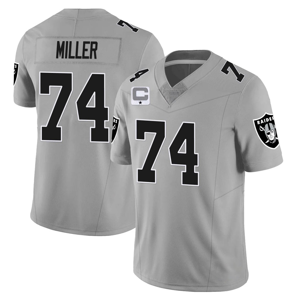 Davalo LV.Raiders #74 Kolton Miller Player Gray Vapor Limited Home Game Stitched Jerseys