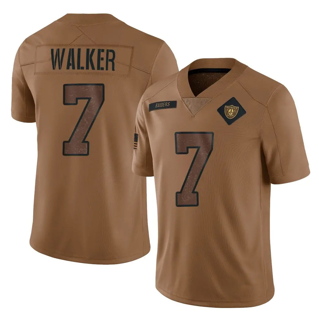 Davalo LV.Raiders #7 Quay Walker Player Brown Salute To Service Limited Stitched Jerseys