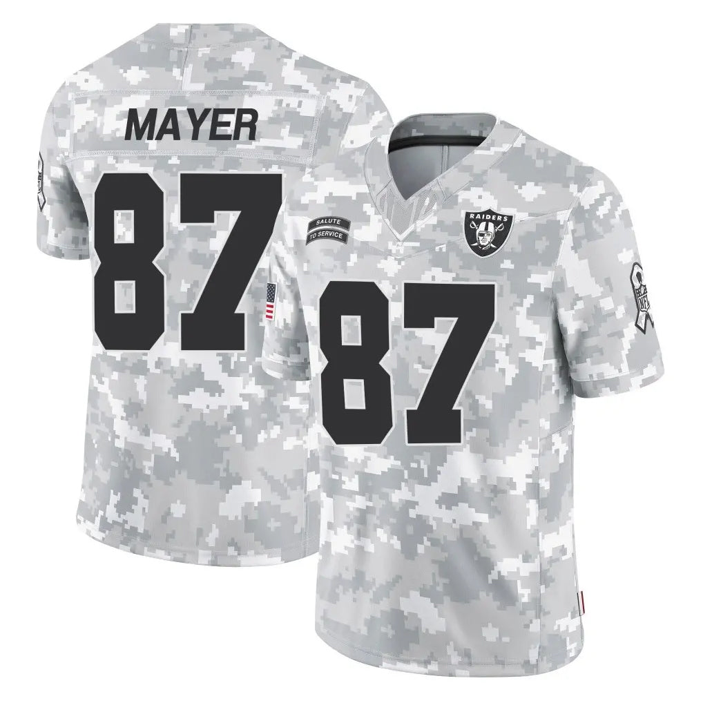 Davalo LV.Raiders #87 Michael Mayer Player Arctic Camo Salute To Service Limited Game Stitched Jerseys