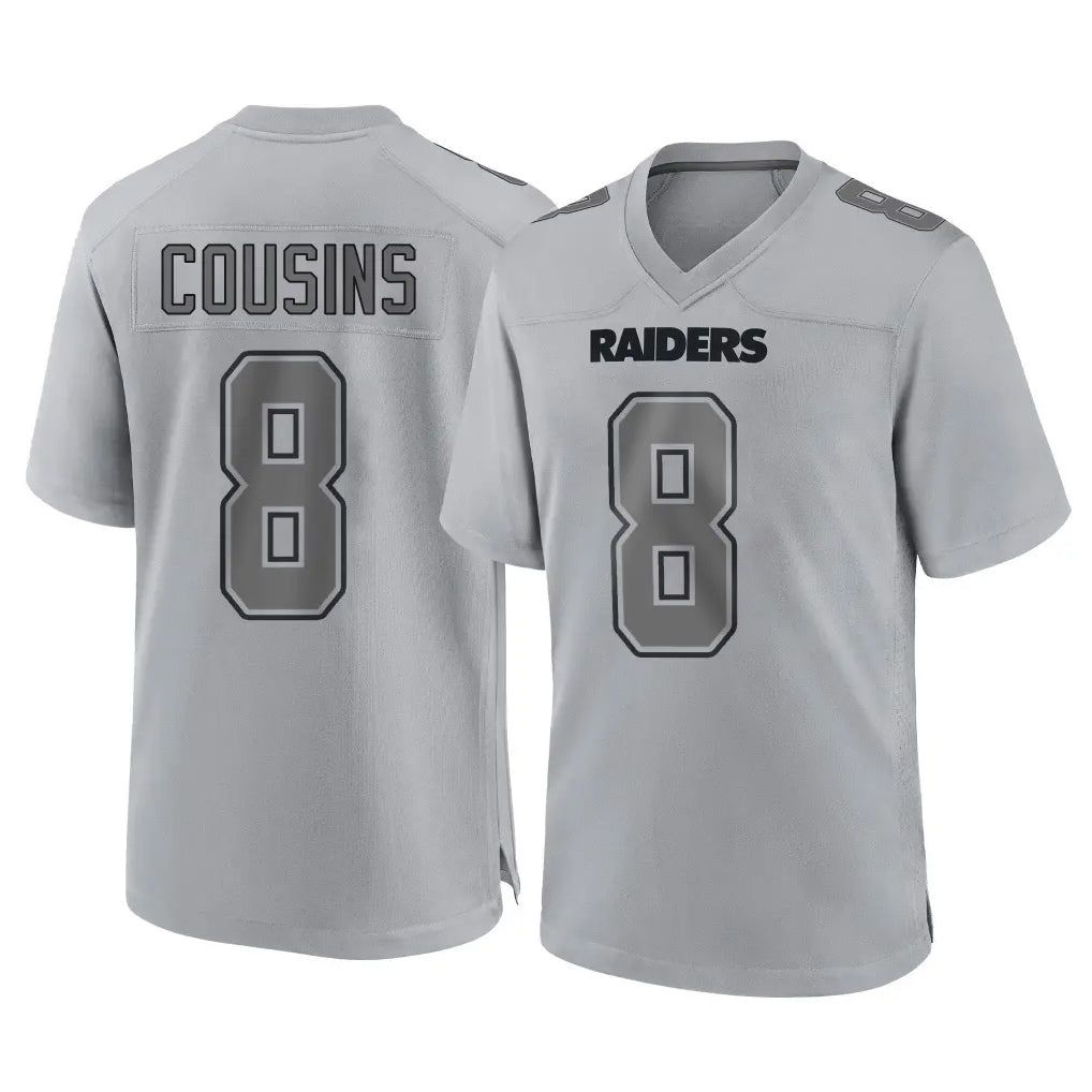 Davalo LV.Raiders #8 Kirk Cousins Player Gray Atmosphere Fashion Limited Game Stitched Jerseys