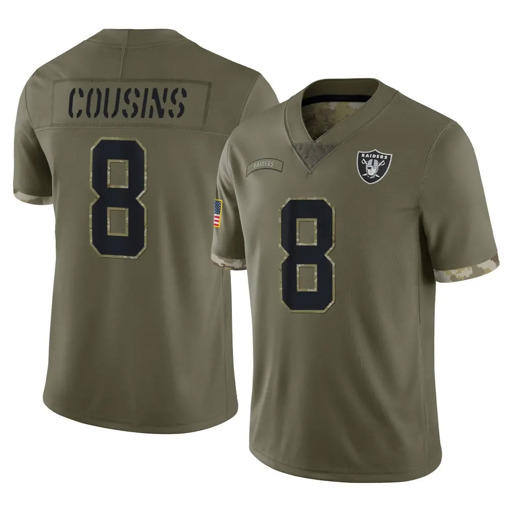 Davalo LV.Raiders #8 Kirk Cousins Player Olive Salute To Service Limited Stitched Jerseys