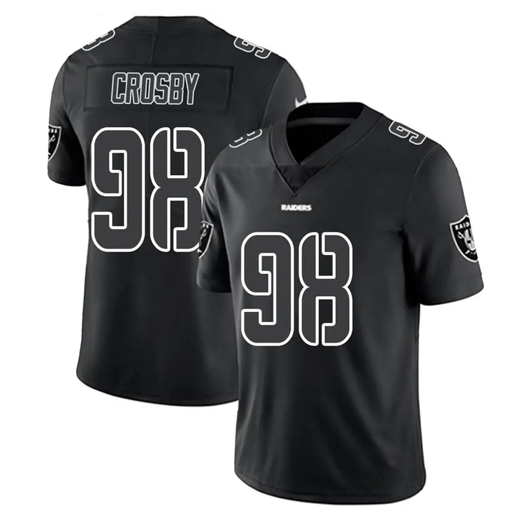 Davalo LV.Raiders #98 Maxx Crosby Player Black Limited Black Impact Home Game Stitched Jerseys