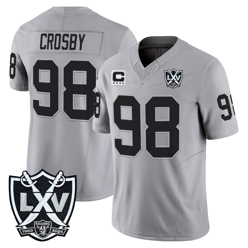 Davalo LV.Raiders #98 Maxx Crosby Player Gray 2026 Vapor Limited Home Game Stitched Jerseys