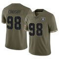 Davalo LV.Raiders #98 Maxx Crosby Player Olive Salute To Service Limited Stitched Jerseys
