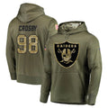 Davalo LV.Raiders #98 Maxx Crosby Player Olive Salute to Service Pullover Hoodies Home Game Stitched Jerseys