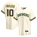 Davalo M.Brewers #10 Sal Frelick Player Cream Home Game Stitched Jerseys