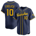 Davalo M.Brewers #10 Sal Frelick Player Navy Home Limited Stitched Jerseys