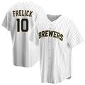 Davalo M.Brewers #10 Sal Frelick Player White Home Game Stitched Jerseys