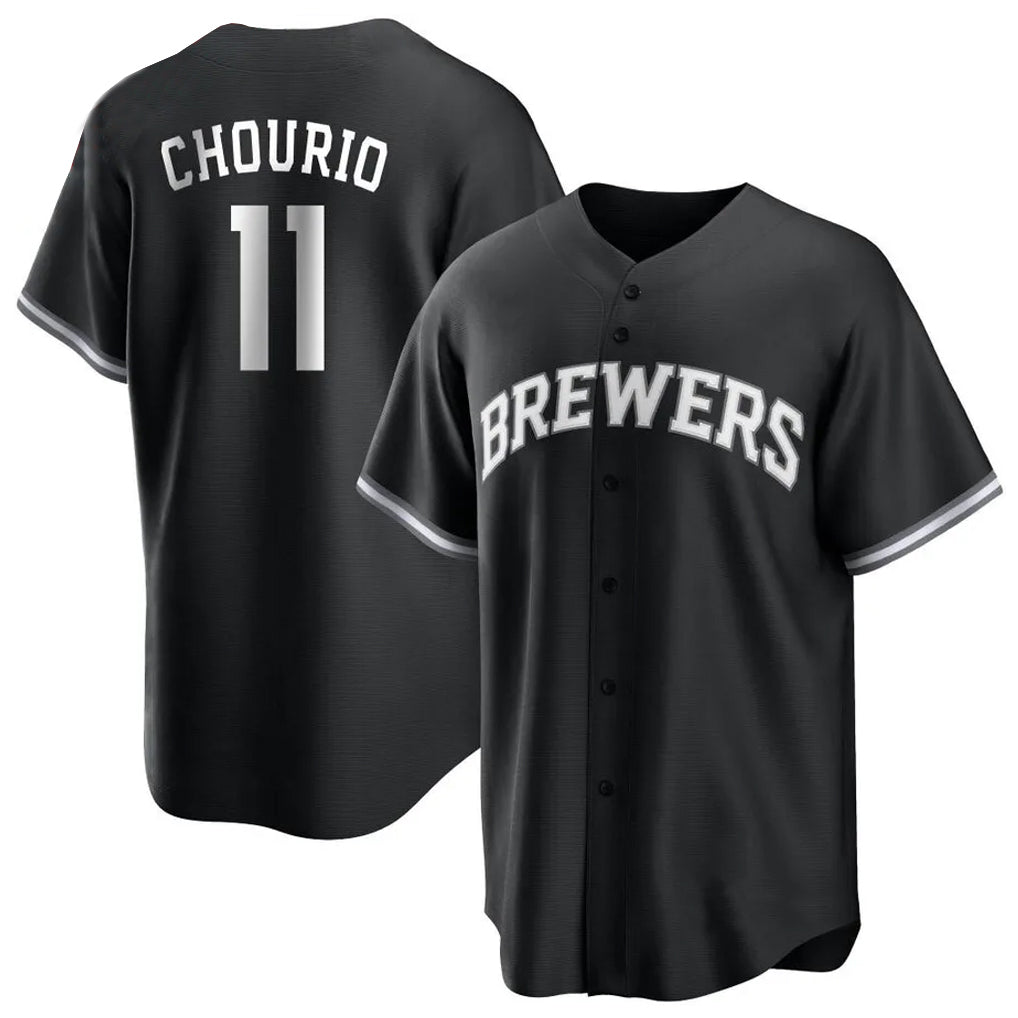 Davalo M.Brewers #11 Jackson Chourio Player Black Game Home Stitched Jerseys