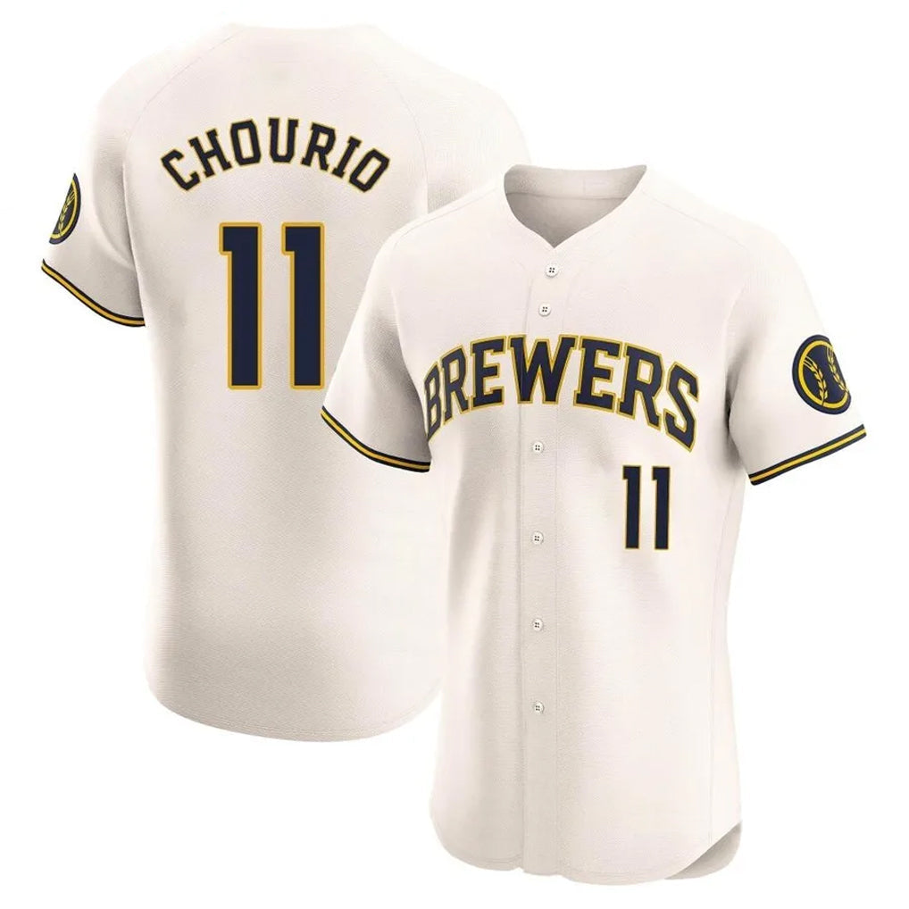 Davalo M.Brewers #11 Jackson Chourio Player Cream Home Limited Elite Stitched Jerseys