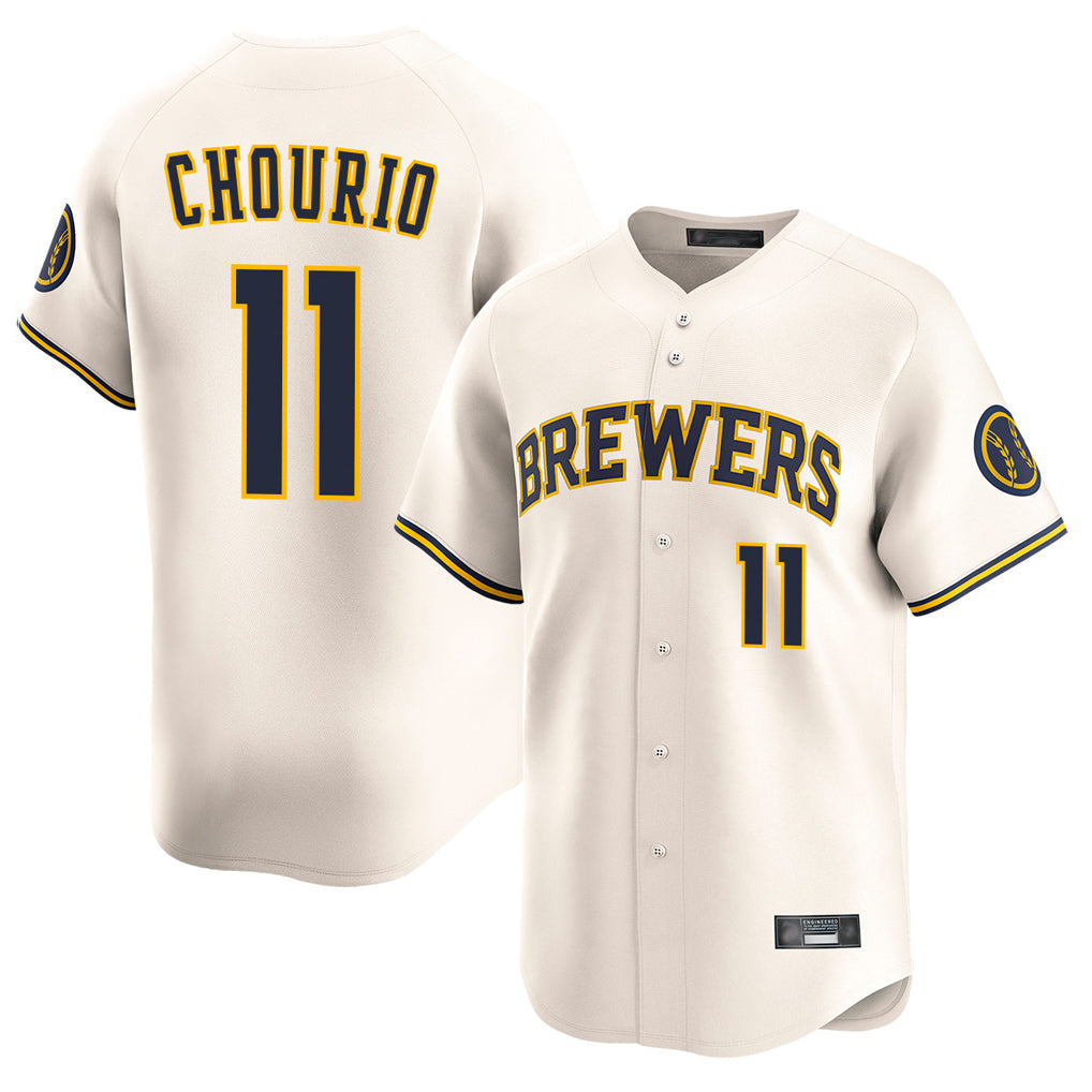 Davalo M.Brewers #11 Jackson Chourio Player Cream Home Limited Game Stitched Jerseys