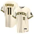 Davalo M.Brewers #11 Jackson Chourio Player Cream Home Limited Stitched Jerseys