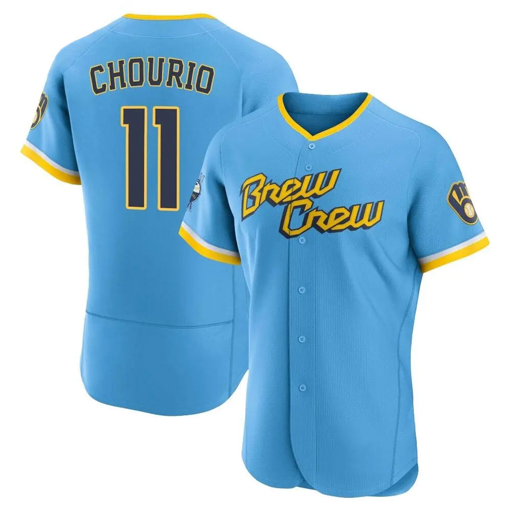 Davalo M.Brewers #11 Jackson Chourio Player Light Blue City Connect Home Limited Elite Stitched Jerseys