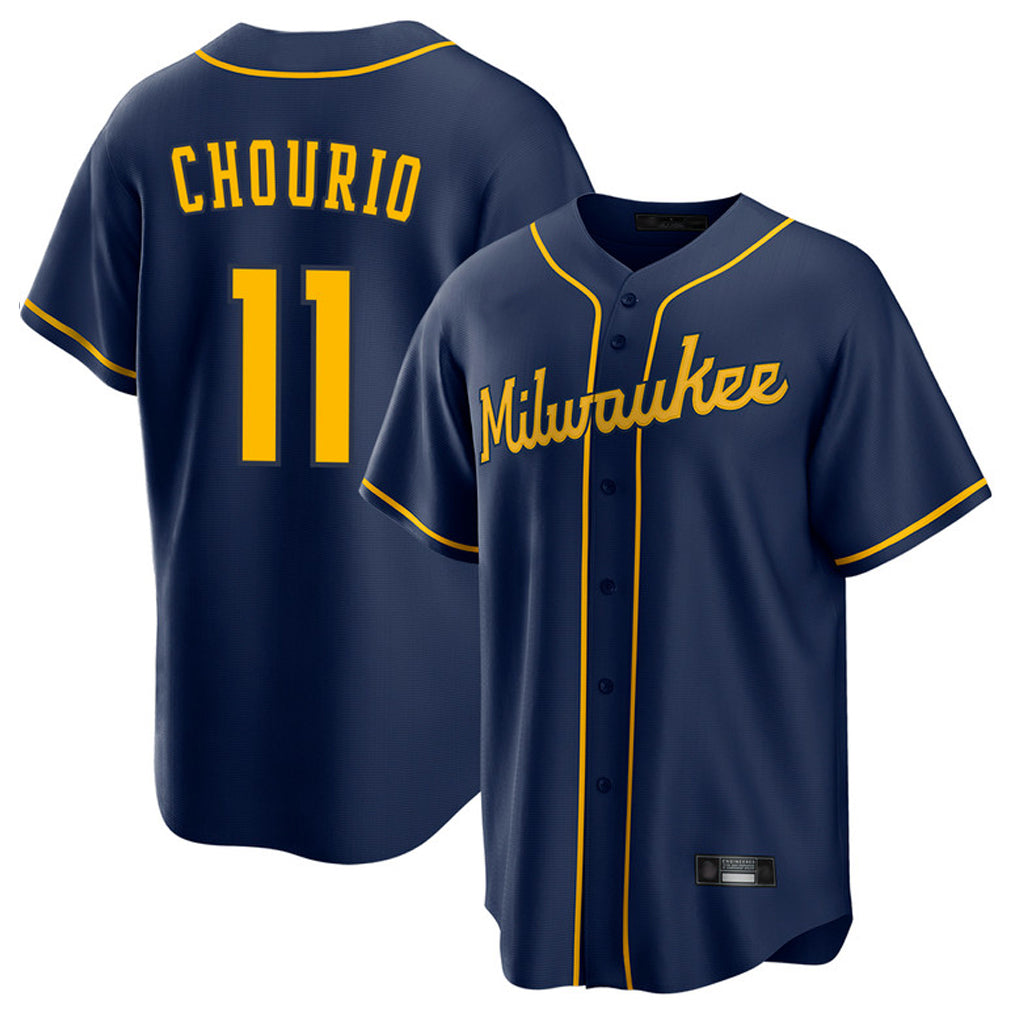 Davalo M.Brewers #11 Jackson Chourio Player Navy Home Game Stitched Jerseys