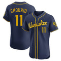 Davalo M.Brewers #11 Jackson Chourio Player Navy Home Limited Elite Stitched Jerseys