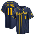 Davalo M.Brewers #11 Jackson Chourio Player Navy Home Stadium Game Stitched Jerseys