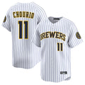 Davalo M.Brewers #11 Jackson Chourio Player White Stripes Home Limited Game Stitched Jerseys
