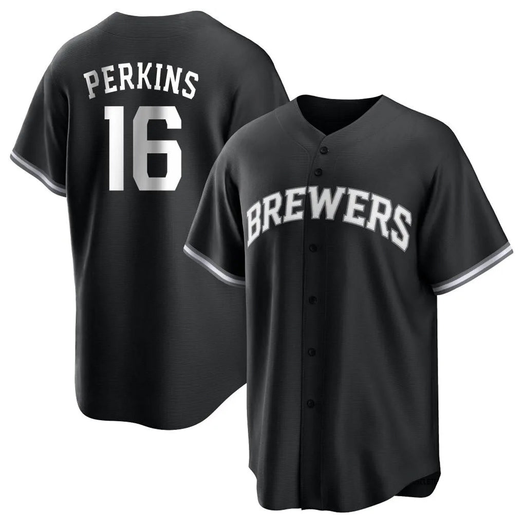 Davalo M.Brewers #16 Blake Perkins Player Black Game Home Stitched Jerseys