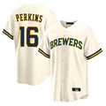 Davalo M.Brewers #16 Blake Perkins Player Cream Home Game Stitched Jerseys