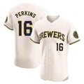Davalo M.Brewers #16 Blake Perkins Player Cream Home Limited Elite Stitched Jerseys