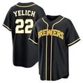 Davalo M.Brewers #22 Christian Yelich Player Black Fashion Out Home Game Stitched Jerseys