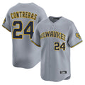 Davalo M.Brewers #24 William Contreras Player Gray Home Limited Stitched Jerseys
