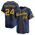 Davalo M.Brewers #24 William Contreras Player Navy Home Limited Stitched Jerseys