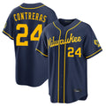 Davalo M.Brewers #24 William Contreras Player Navy Home Stadium Game Stitched Jerseys