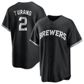 Davalo M.Brewers #2 Brice Turang Player Black Game Home Stitched Jerseys