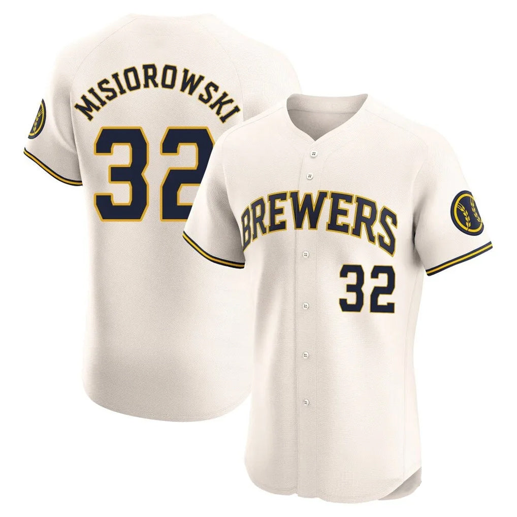 Davalo M.Brewers #32 Jacob Misiorowski Player Cream Home Limited Elite Stitched Jerseys