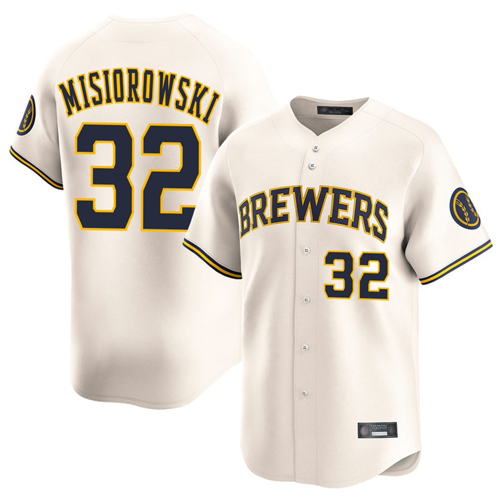 Davalo M.Brewers #32 Jacob Misiorowski Player Cream Home Limited Game Stitched Jerseys