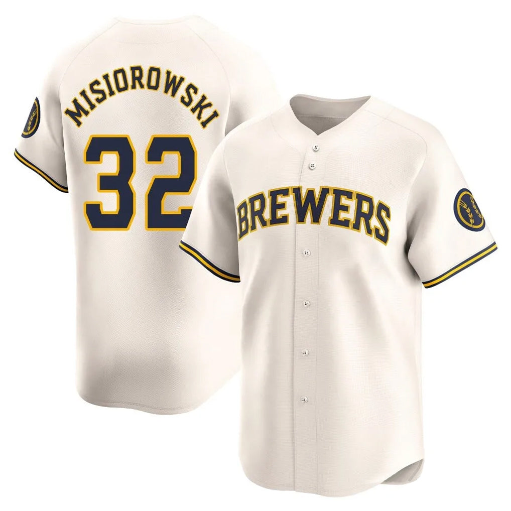 Davalo M.Brewers #32 Jacob Misiorowski Player Cream Limited Game Stitched Jerseys