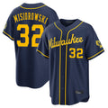 Davalo M.Brewers #32 Jacob Misiorowski Player Navy Home Stadium Game Stitched Jerseys