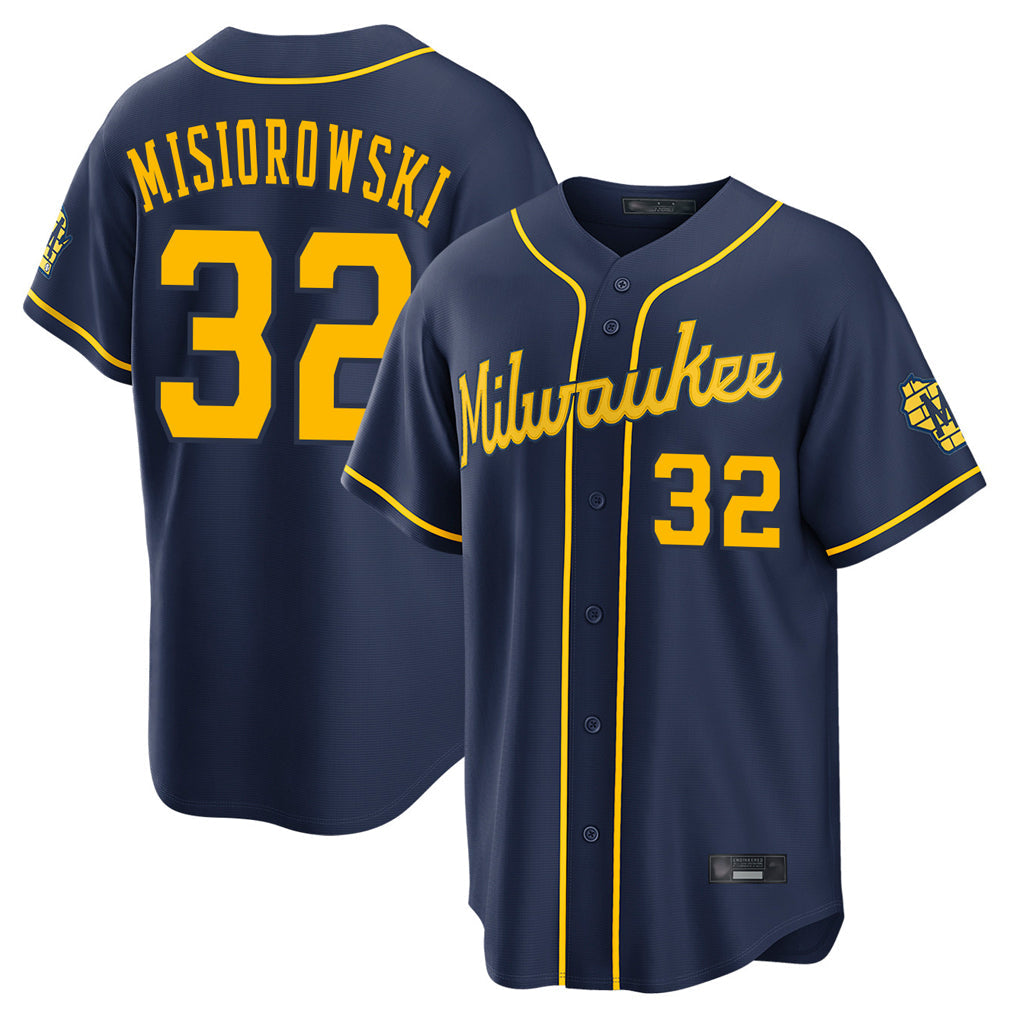 Davalo M.Brewers #32 Jacob Misiorowski Player Navy Home Stadium Game Stitched Jerseys