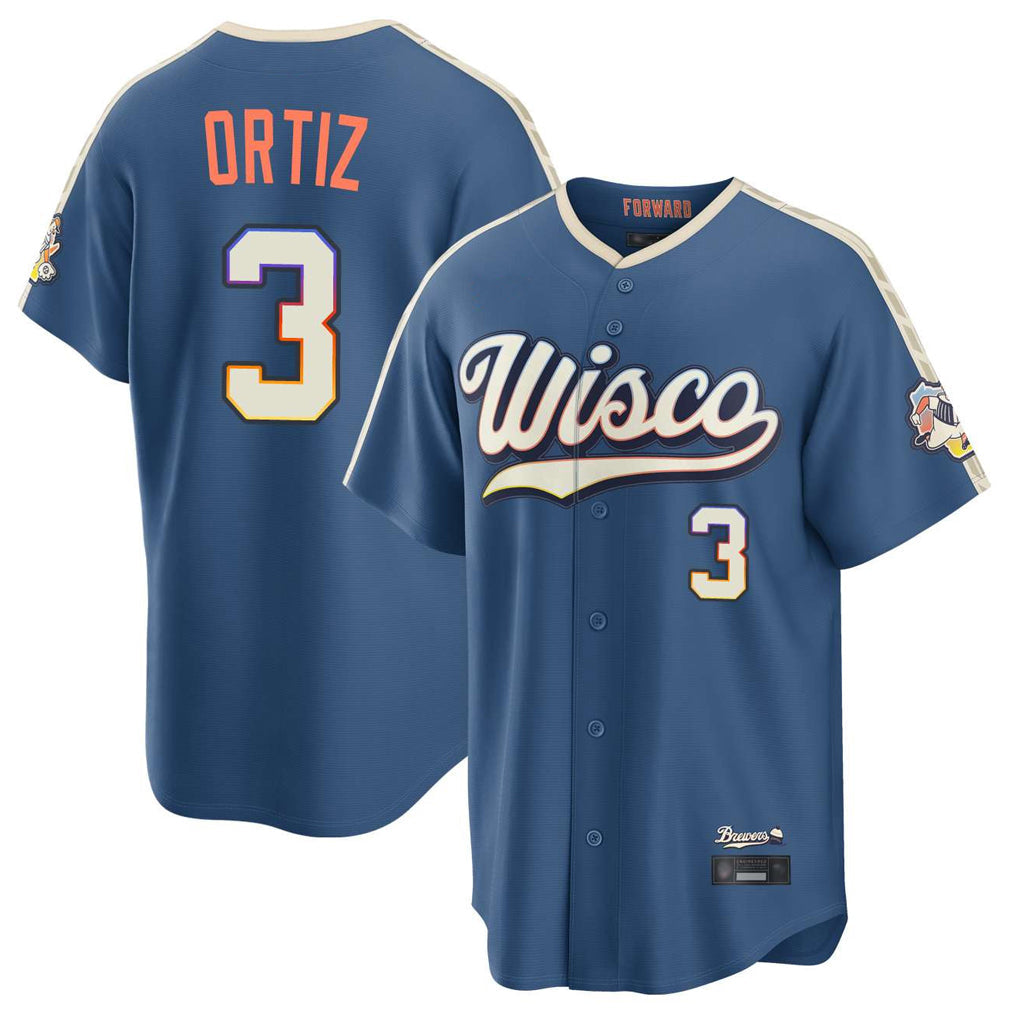 Davalo M.Brewers #3 Joey Ortiz Player Blue 2026 City Connect Home Game Stitched Jerseys
