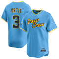 Davalo M.Brewers #3 Joey Ortiz Player Light Blue City Connect Home Limited Stitched Jerseys