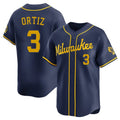 Davalo M.Brewers #3 Joey Ortiz Player Navy Home Limited Stitched Jerseys