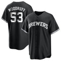 Davalo M.Brewers #53 Brandon Woodruff Player Black Game Home Stitched Jerseys