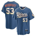 Davalo M.Brewers #53 Brandon Woodruff Player Blue 2026 City Connect Home Game Stitched Jerseys