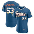 Davalo M.Brewers #53 Brandon Woodruff Player Blue 2026 City Connect Home Limited Elite Stitched Jerseys