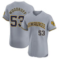 Davalo M.Brewers #53 Brandon Woodruff Player Gray Home Limited Elite Stitched Jerseys