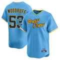 Davalo M.Brewers #53 Brandon Woodruff Player Light Blue City Connect Home Limited Stitched Jerseys