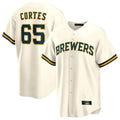 Davalo M.Brewers #65 Nestor Cortes Player Cream Home Game Stitched Jerseys