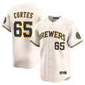 Davalo M.Brewers #65 Nestor Cortes Player Cream Home Limited Game Stitched Jerseys