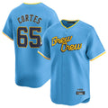 Davalo M.Brewers #65 Nestor Cortes Player Light Blue City Connect Home Limited Stitched Jerseys