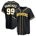 Davalo M.Brewers #99 Gary Sanchez Player Black Fashion Out Home Game Stitched Jerseys